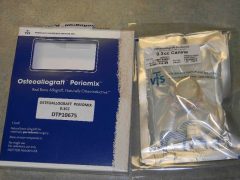 Periomix, made of DFBG for bone graft in vet dentistry